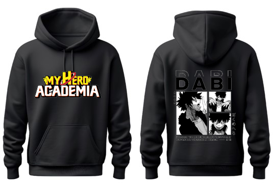 bnha  boku no hero academy One Size hoodie Black Back 6