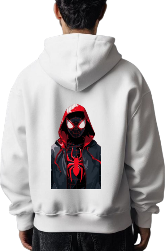 Spiderman One Size hoodie White Back 6