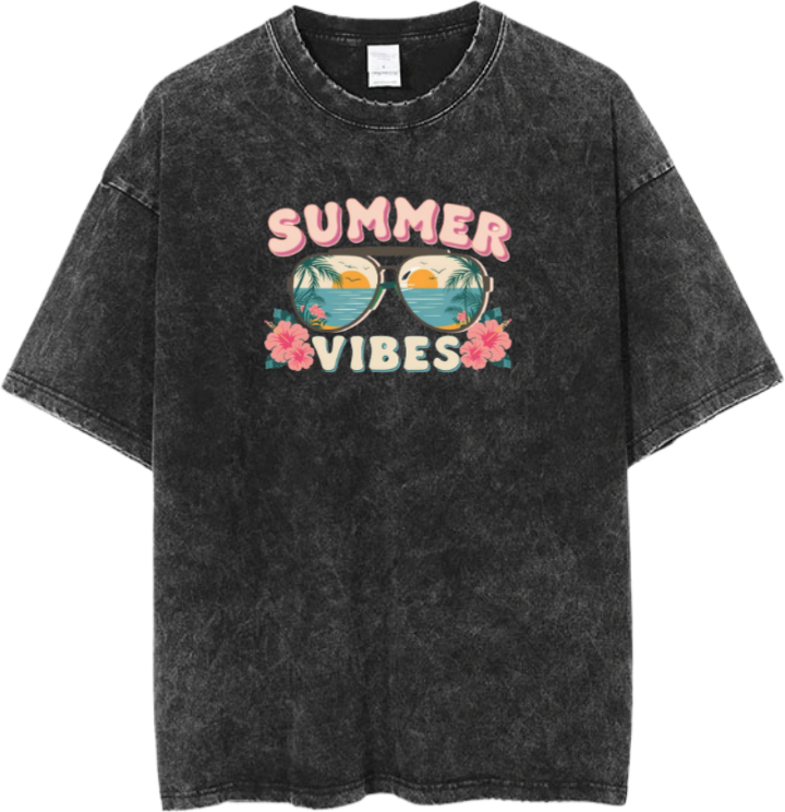 Summer Vibes One Size t- shirt Washed 6