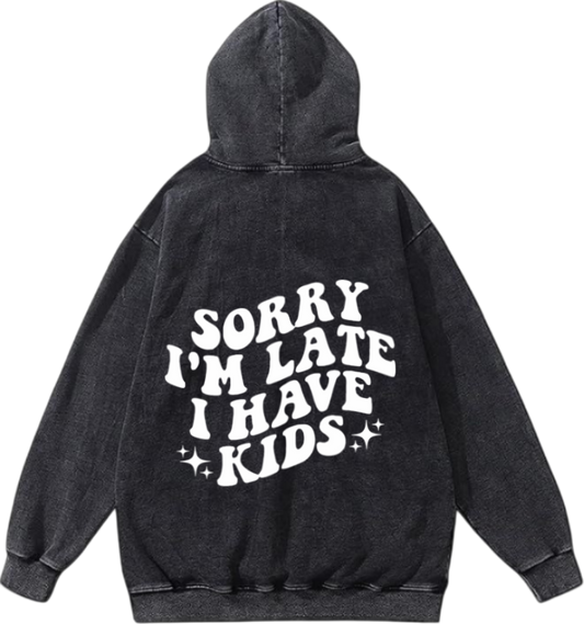 Mom dad parents Oversize Hoodie Washed gray Back 6