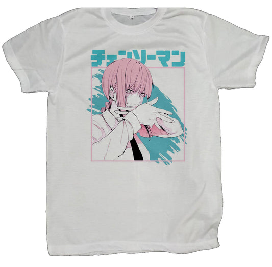 Chainsaw Man t- shirt fat White 6