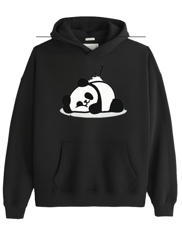 PANDA Oversize Hoodie Black 6
