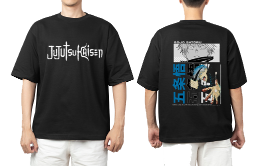 tjujutsu kaisen GOJO Oversize t- shirt Black Back  6