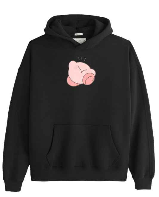 Cute Pink Anime Kirby Character Graphic Hoodie for Women and Men, Kawaii Cartoon White Pullover Sweatshirt 6
