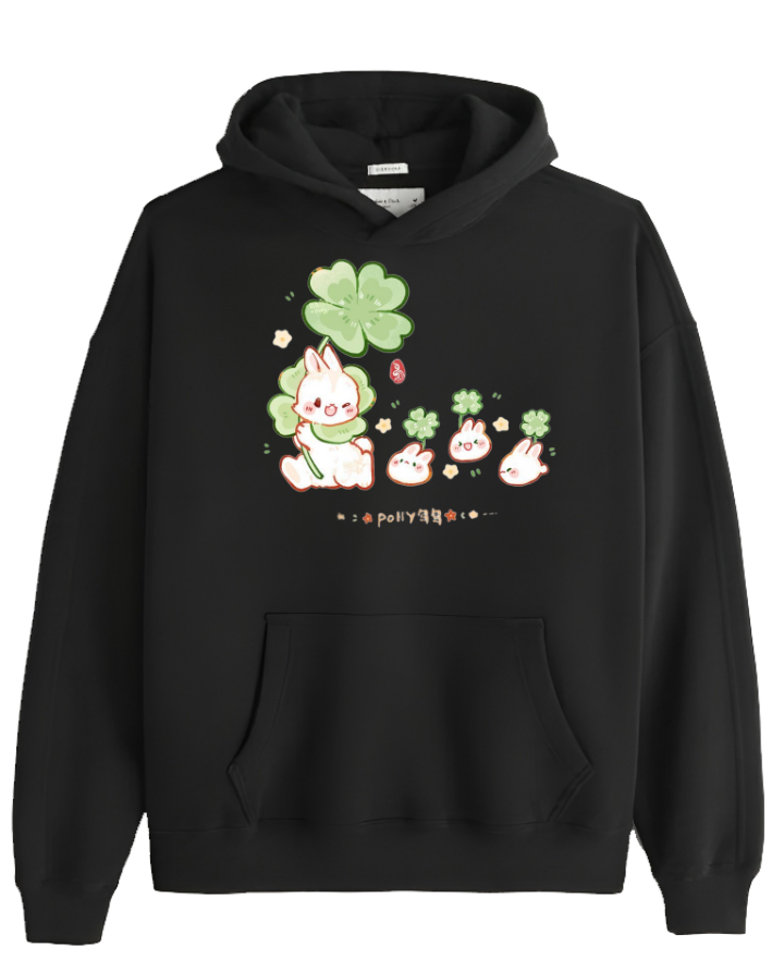 bunny Oversize Hoodie Black 6