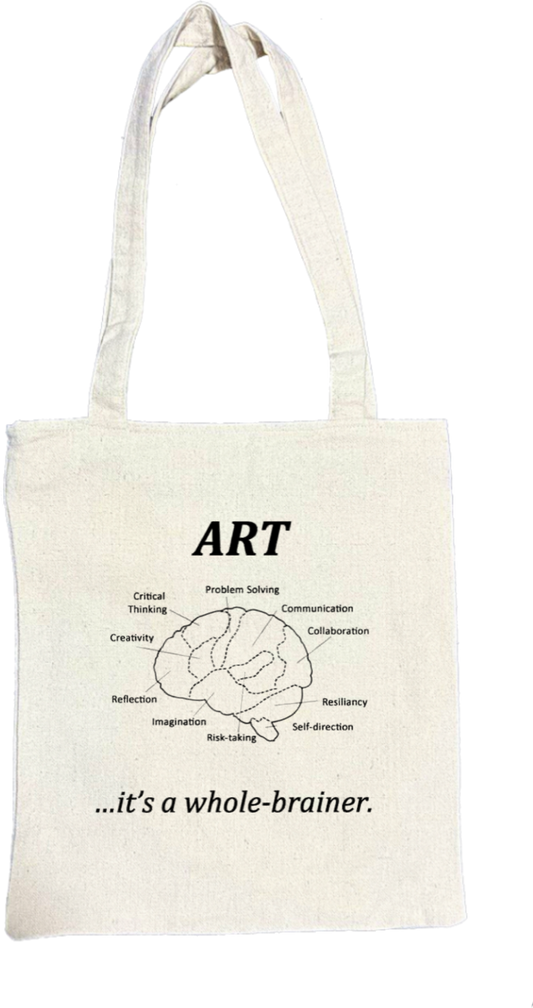 ART Back text tote bag beige 114