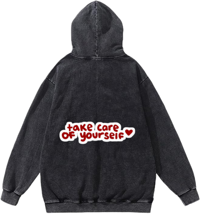 frog Oversize  Hoodie Washed gray Back 6