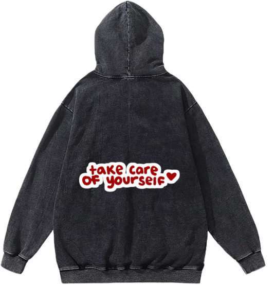 frog Oversize  Hoodie Washed gray Back 6