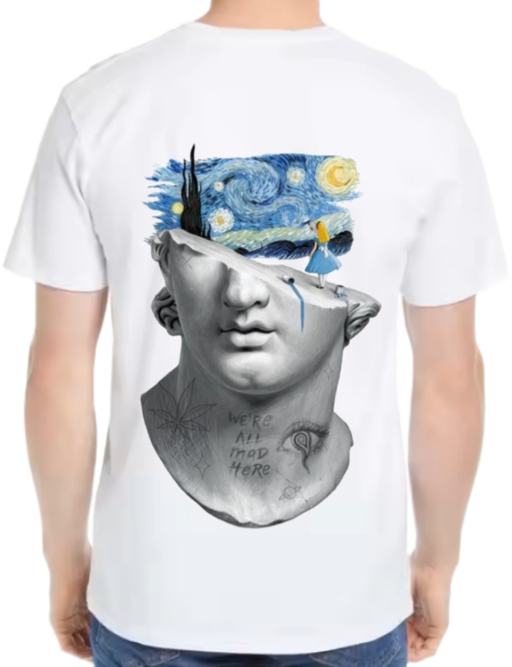 فان جوخ t- shirt One Size White back 6