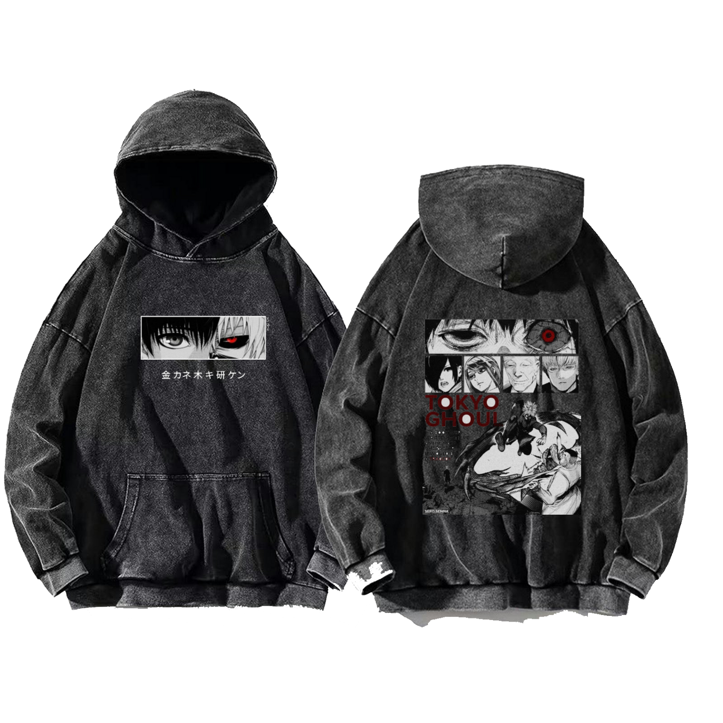 Tokyo ghoul One Size hoodie Washed Back 6