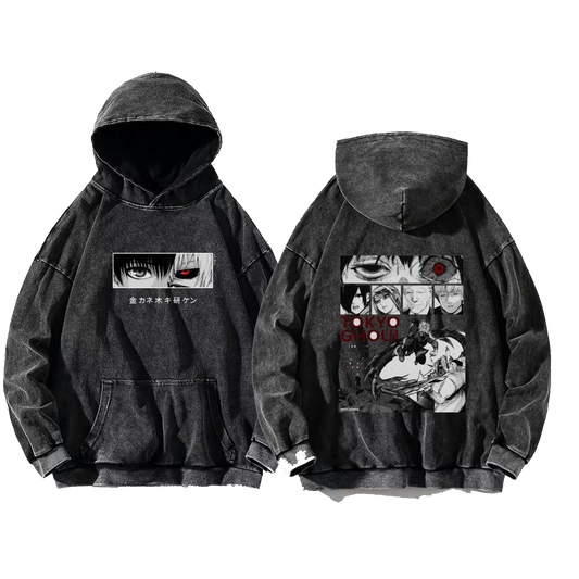 Tokyo ghoul One Size hoodie Washed Back 6