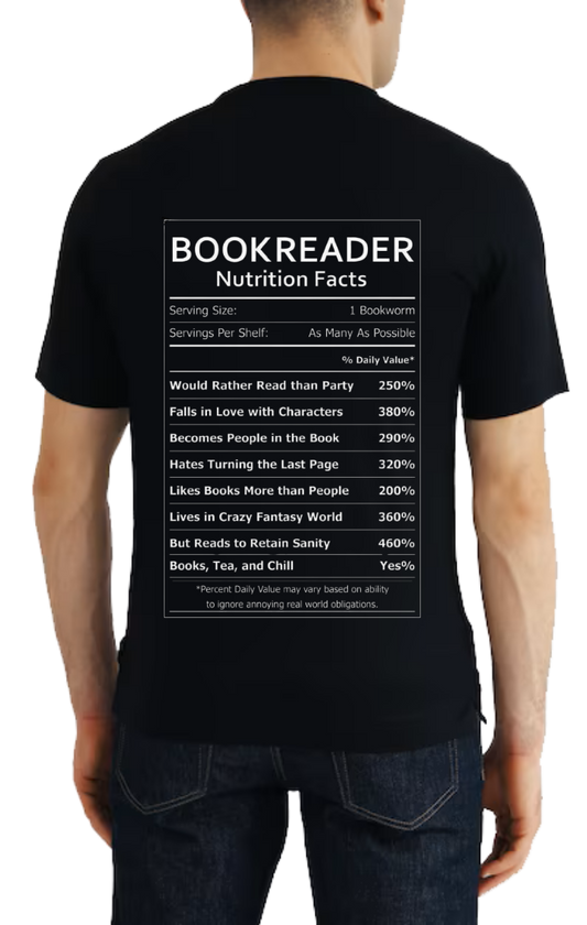 BOOKREADER Back text One Size t- shirt Black Back 120