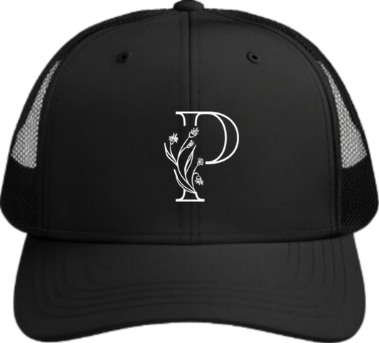 vector letter Baseball cap Black P 6