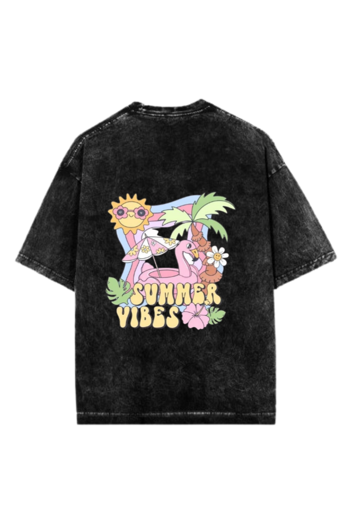 Summer Vibes One Size t- shirt Washed Back 6