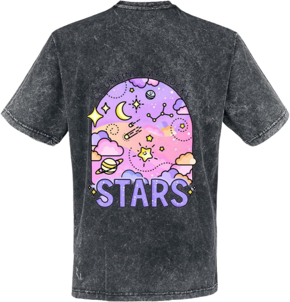 STARS t- shirt One Size Washed Back 70