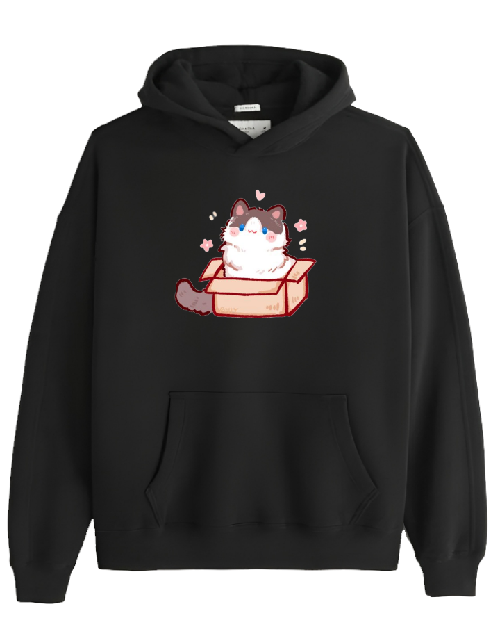 cat Oversize Hoodie Black 70