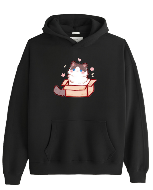 cat Oversize Hoodie Black 70