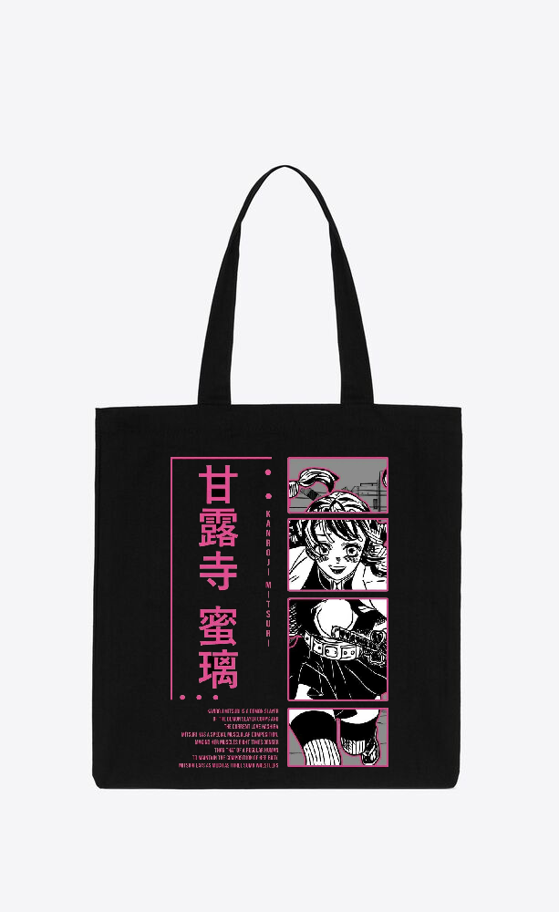Anime Demon slayer nezuko tanjiro tote bag Black 70