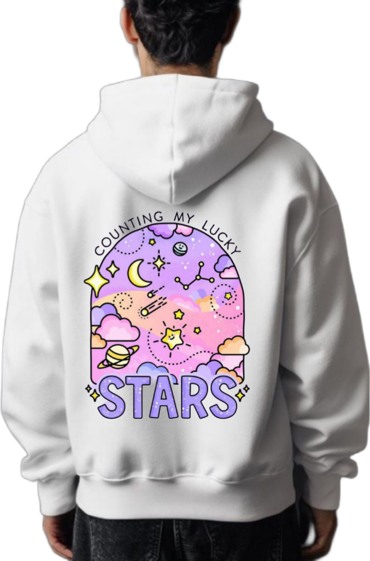 STARS One Size hoodie White Back 70