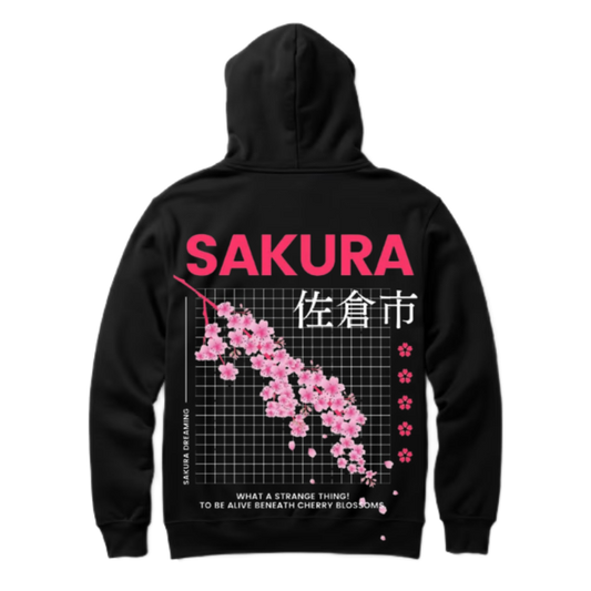 SAKURA Back text oversize hoodie back 70