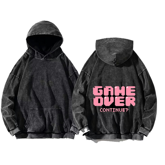 GAME OVER One Size hoodie Washed Back 59