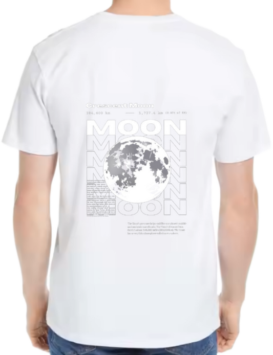 Crescent Moon Back text One Size t- shirt White Back 71