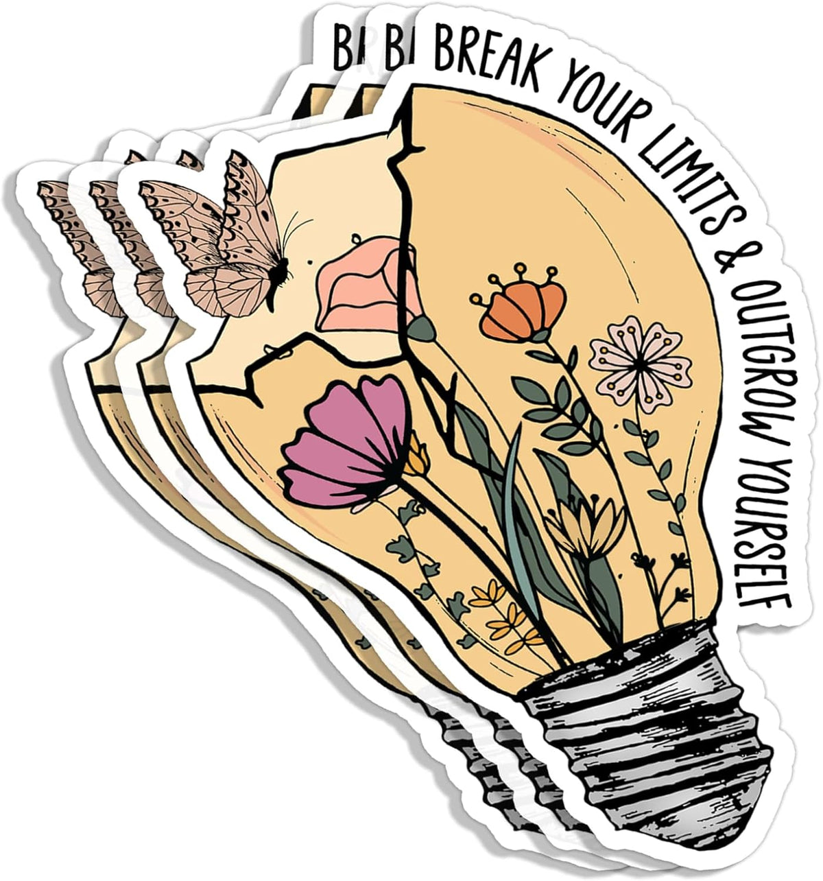 (3Pcs) Break Your Limits and Outgrow Yourself Sticker Motivational Sayings Inspirational Growth Mindset Uplifting Vinyl Decal for Tumbler Laptop Kindle Water Bottles Books Phone - Size 3x2 Inches