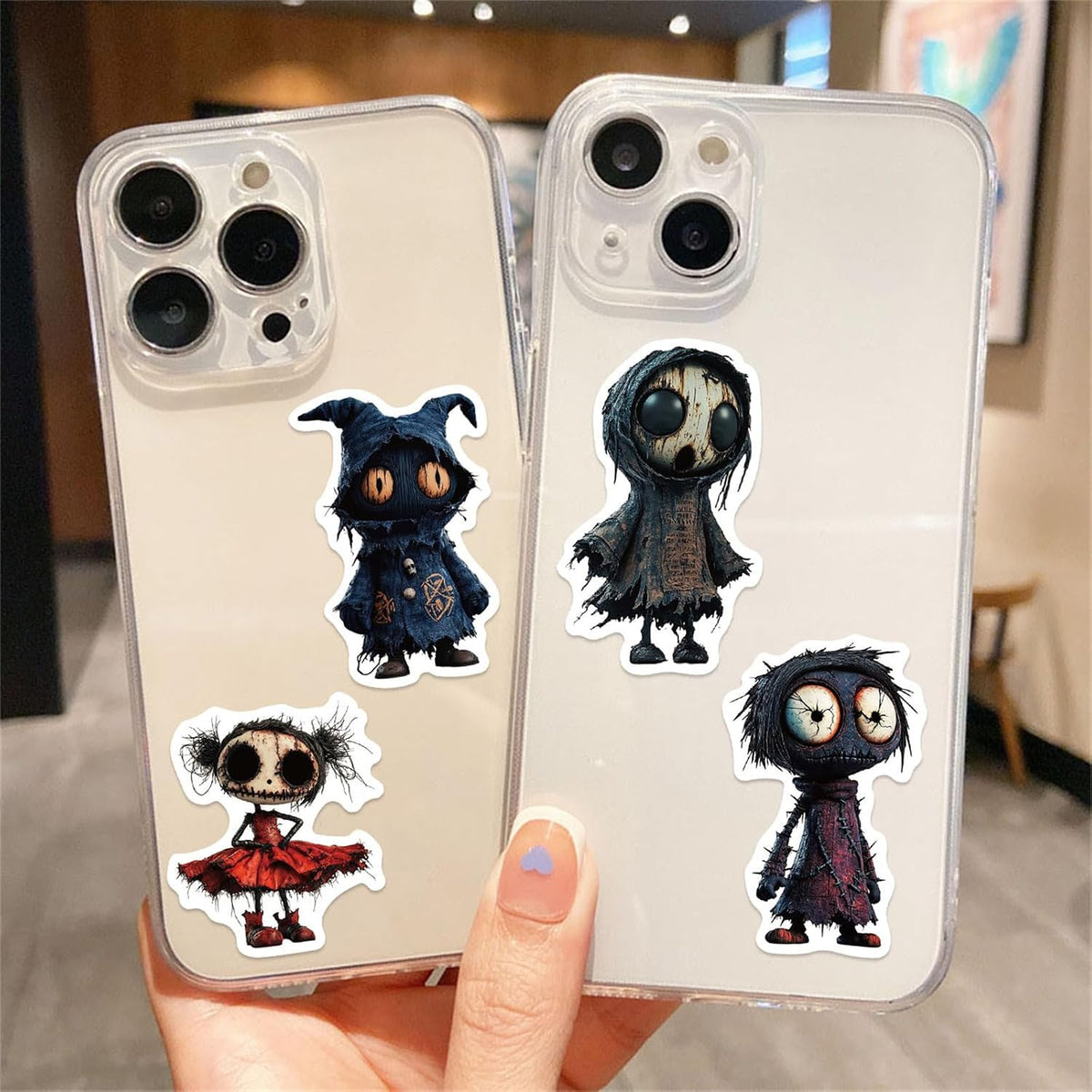 50PCS Cartoon Horrible Character Stickers,Horror Doll Deals Waterproof Laptop Sticker Halloween Party Favors, Holiday Stickers,Classroom Crafts,Halloween Gifts Sticker for Kids Teens Adults