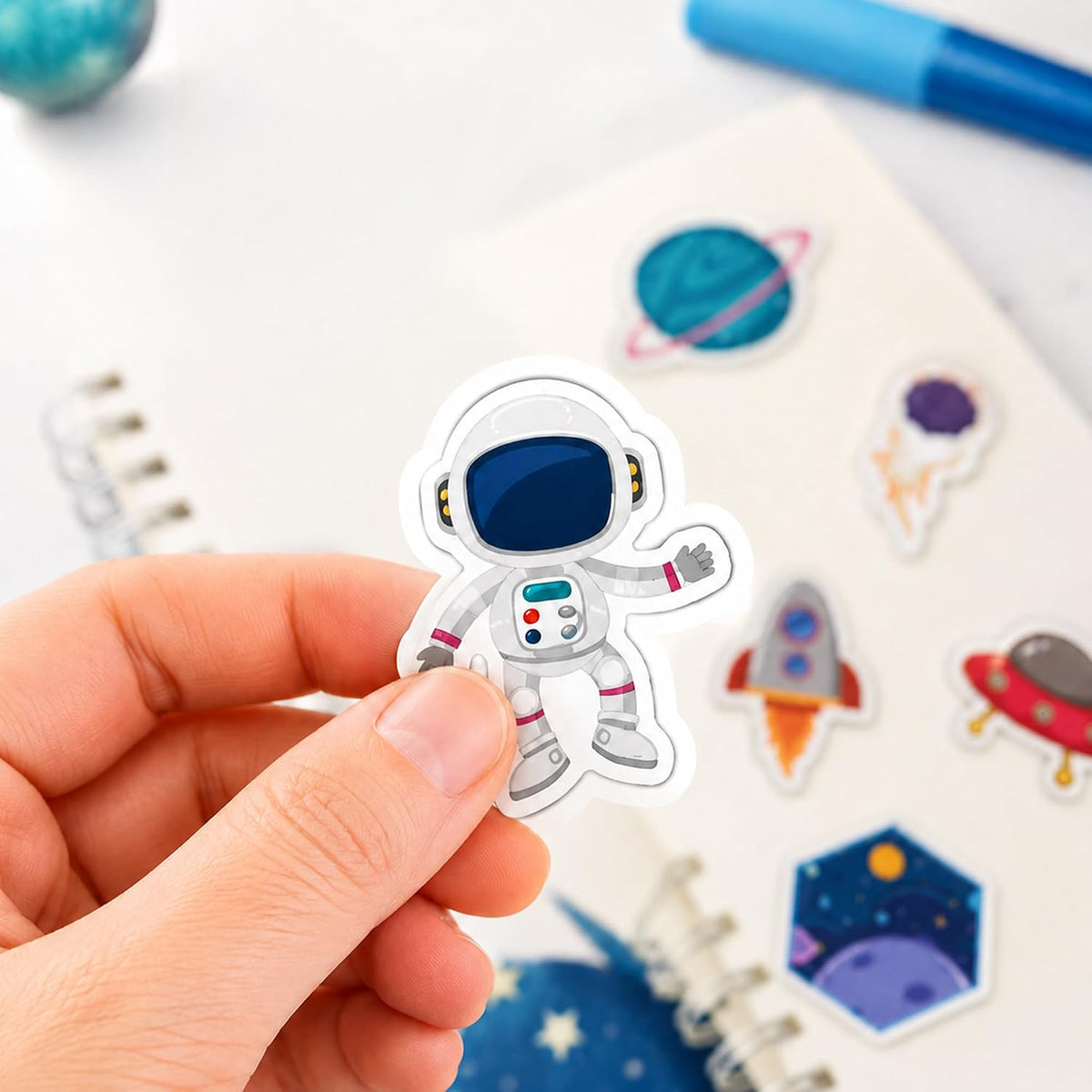 QTL Waterproof Cartoon Watercolor Vinyl Stickers Pack for Laptop Scrapbooking (50 Pcs Space Style)