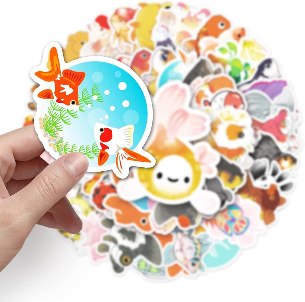 50 PCS Goldfish Stickers,Kids Stickers,Water Bottles Stickers ,Car Stickers 50 pcs, Laptop Stickers,Motorcycle Bicycle Luggage Decal Graffiti Patches for Teens. (50 PCS Goldfish)