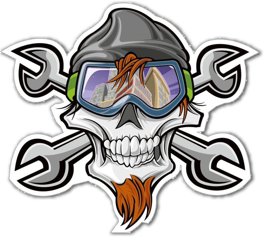 2 x 25cm/250mm Ski Snowboard Mechanic ATV Car Vinyl Sticker Decal Laptop Travel Luggage Car iPad Sign Fun #4042