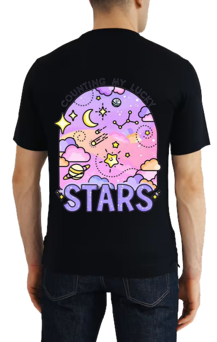 STARS t- shirt One Size Black back 71