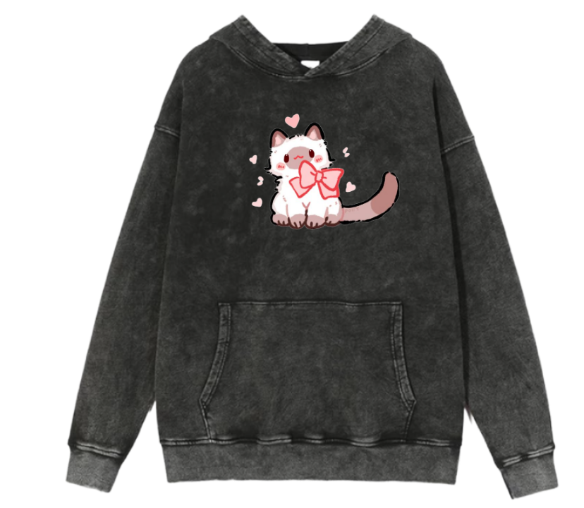 cat Oversize Hoodie Washed 71