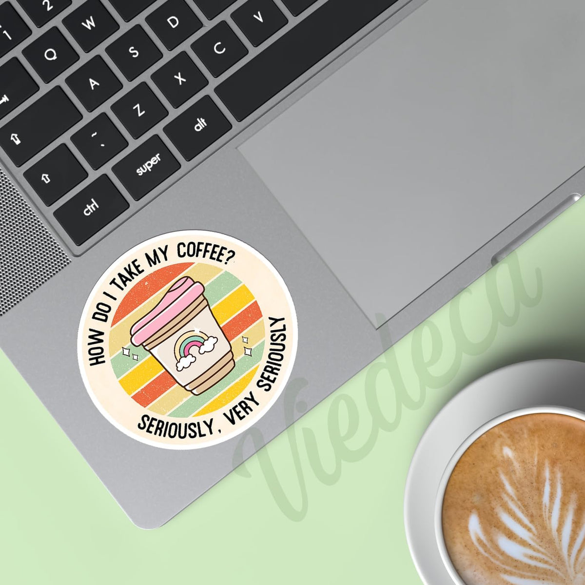 (3Pcs) How Do I Take My Coffee? Seriously, Very Seriously Sticker Funny Sarcastic Quotes Cafe Drinking Caffeine Lover Vinyl Decal for Tumbler Laptop Water Bottles Books Phone - Size 3x3 Inches