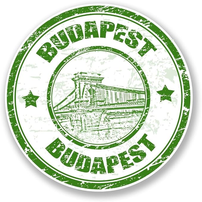2 x 30cm/300mm Budapest Hungary Vinyl SELF ADHESIVE STICKER Decal Laptop Travel Luggage Car iPad Sign Fun #6795