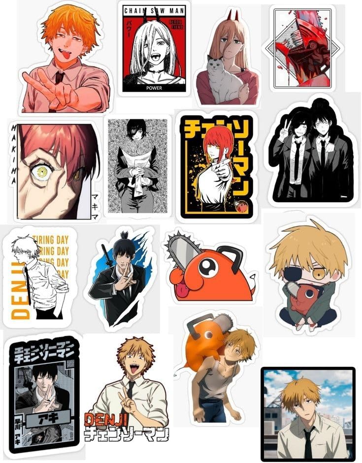 Anime sticker chainsaw power
