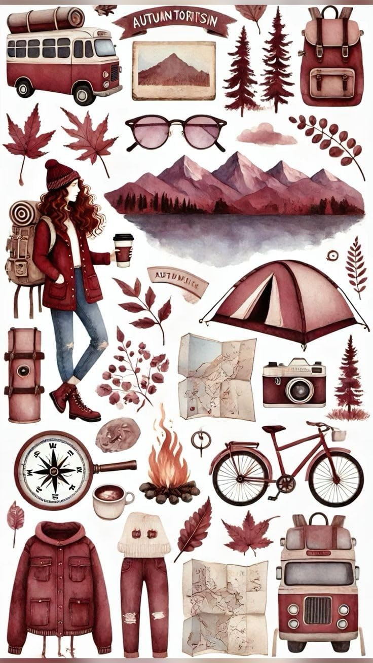 Anime sticker laptop locker travel travellar plane lover airport passport adventure 1 brown dark red