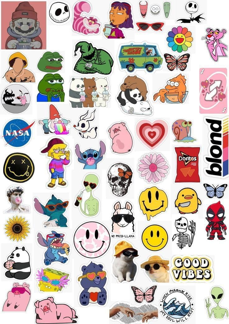 blond multi stickers