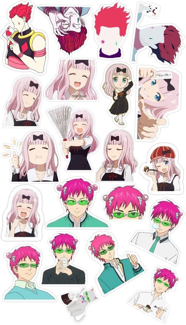 Anime sticker pink anime