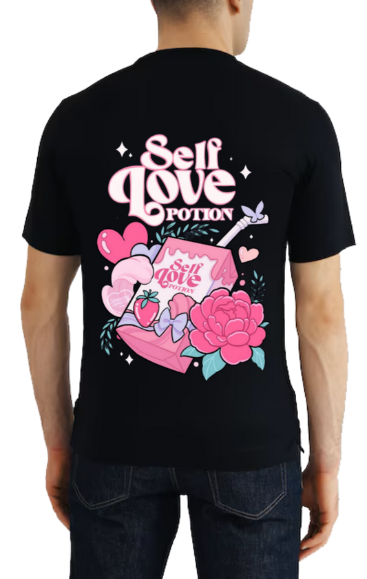 Self Love Potion t- shirt One Size Black back 72