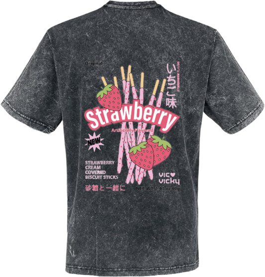 Strawberry t- shirt One Size Washed Back 72