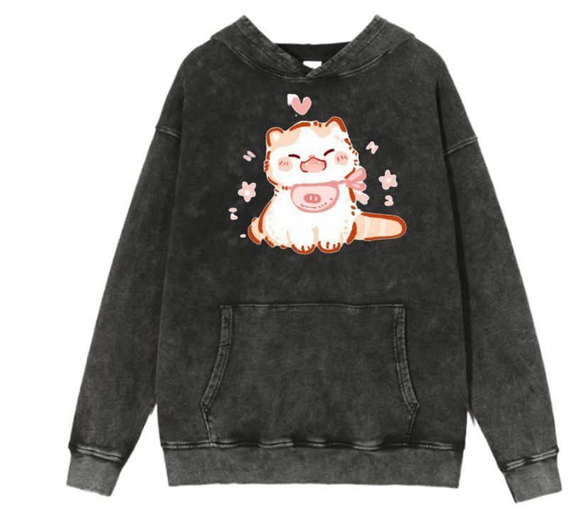 cat Oversize Hoodie Washed 72