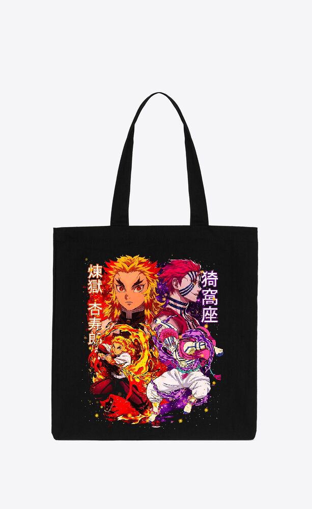 Anime Demon slayer nezuko tanjiro tote bag Black 73
