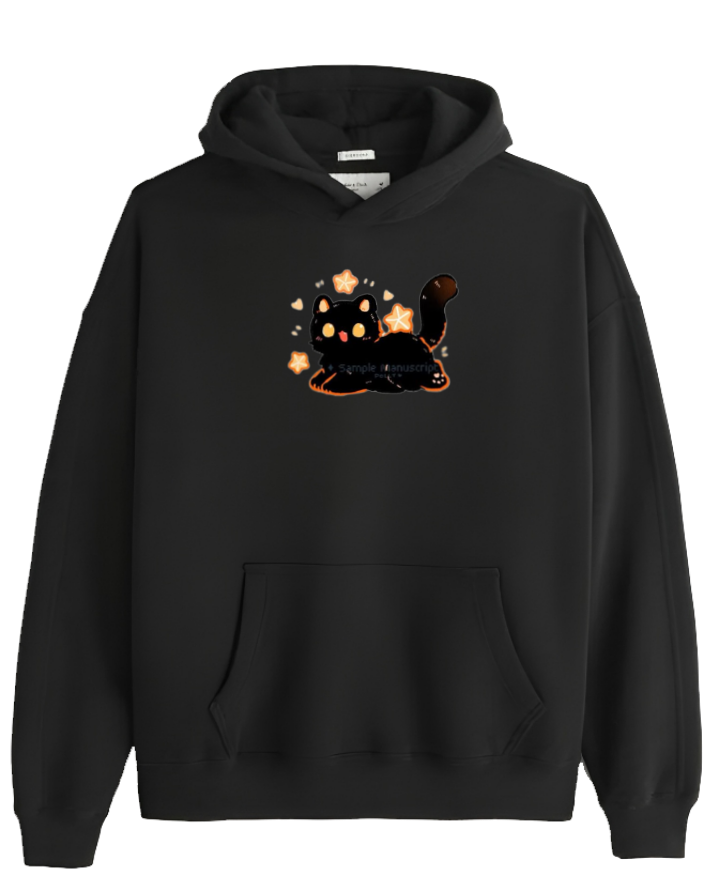 cat Oversize Hoodie Black 73