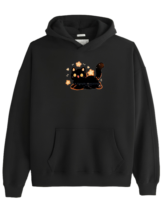 cat Oversize Hoodie Black 73