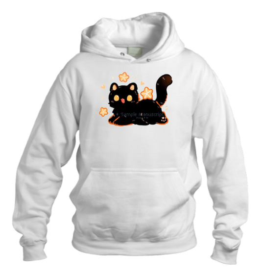 cat Oversize Hoodie White 73