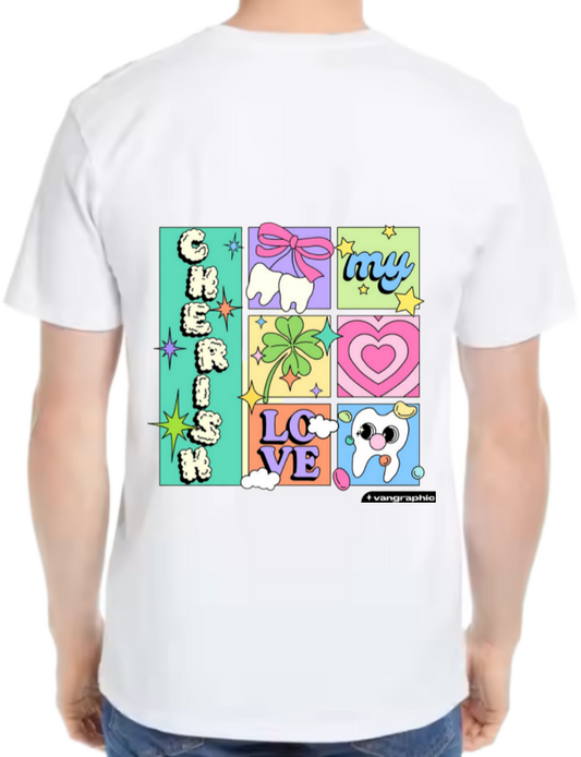 CHERISH t- shirt One Size White back 73
