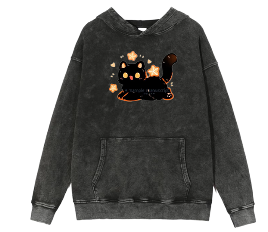 cat Oversize Hoodie Washed 73