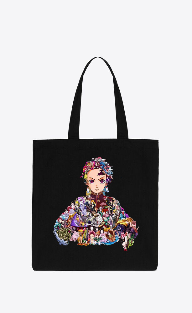 Anime Demon slayer nezuko tanjiro tote bag Black 74