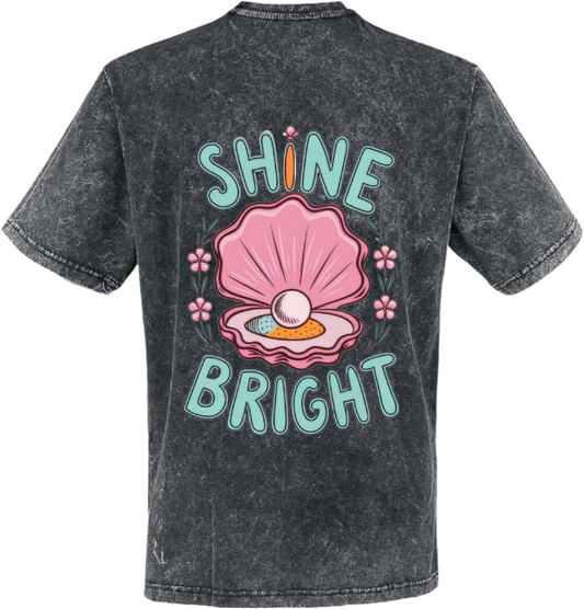 SHINE BRIGHT t- shirt One Size Washed Back 74